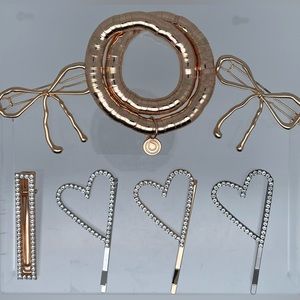 Hair Accessories “Styled So Sweet Set” Gold & Silver Hair Clips NWT NIB